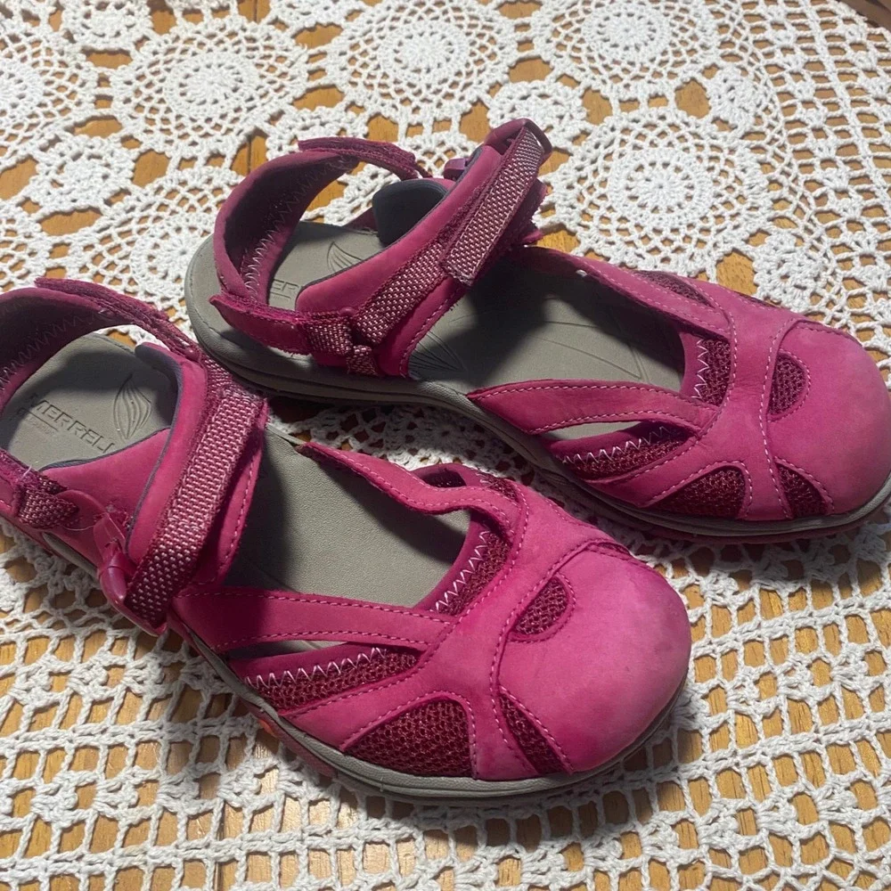 Merrell Azura Wrap Hiking Sandals Womens 7 Raspberry Pink Excellent